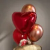 Фонтан из воздушных шаров «Мишка косолапый с сердцем»