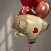 Фонтан из воздушных шаров «Мишка косолапый с сердцем»