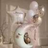 Шар Фигура, Мишка на луне, Розовый, 1 шт (34