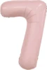 Шар (40''/102 см) Цифра, 7 Slim, Пыльная роза