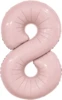 Шар (40''/102 см) Цифра, 8 Slim, Пыльная роза